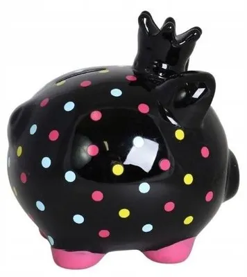 Produktbild von Ewax Sparkschwein Bunt Tupfen Keramik 12,5cm