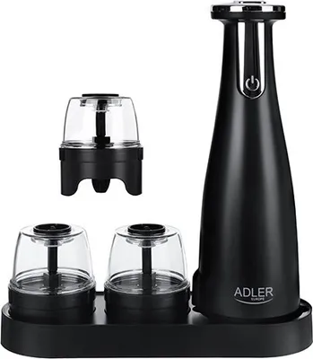Immagine prodotto di Adler | Macinino elettrico pere pepe | AD 4449b | Grinder | 7 W | Materiale del corpo in plastica ABS | Litio | Grinder con grane in Vetroceramica; spia di carica; spegnimento automatico dopo: 3 minu