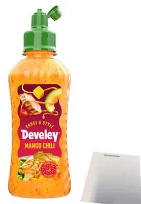 Produktbild von Develey Mango Chili vegan (225ml Flasche) + usy Block