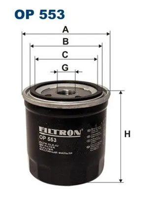 Produktbild von FILTRON Ölfilter OP 553, Höhe 88 mm, Außendurchmesser 85 mm, Gewinde 3/4-16 UNF