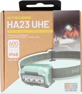 Produktbild von Nitecore HA23 UHE LED-Stirnlampe, 600 Lumen, 132 Meter Leuchtweite, 4 Lichtquellen und 2 Energieoptionen grün