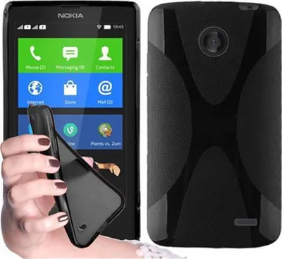 Produktbild von Cadorabo Handyhülle für Nokia X in Schwarz Hülle Schutzhülle TPU Silikon Backcover Case