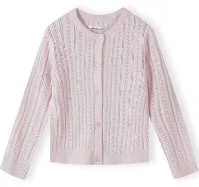 Minoti Strickjacke Rosa für Mädchen, Vorderansicht 2