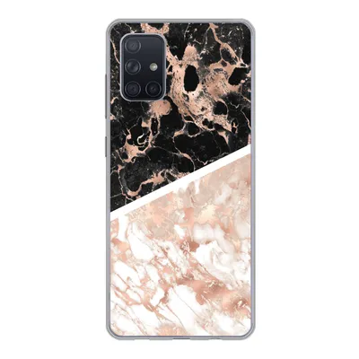 Produktbild von MuchoWow® Handyhülle Schutzhülle Hülle für Samsung Galaxy A51 5G Marmor - Rosa - Weiß - Schwarz Silikon Softcase Handy Hülle - Abbildung