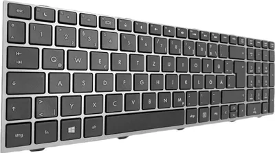 Obrázek produktu pro GERMAN - Černá klávesnice Klávesnice s šedým rámečkem kompatibilní s HP P/N: 701485-041