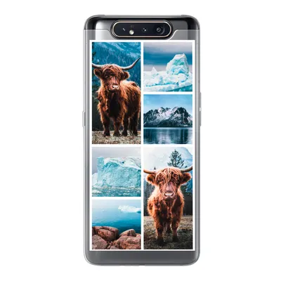 Produktbild von MuchoWow® Handyhülle Schutzhülle Hülle für Samsung Galaxy A80 Schottischer Highlander - Eiscreme - Collage Silikon Softcase Handy Hülle - Schutzdeckel