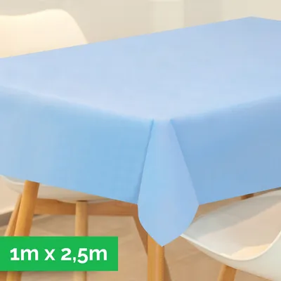 Produktbild von Tischdecke aus stoffähnlichem Vlies, 1m x 2,50m Hellblau,  100