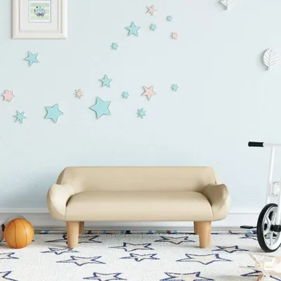 Produktbild von The Living Store Kindersofa Creme 70x40x24 cm Stoff