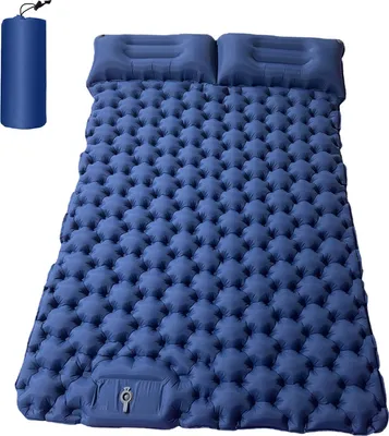 Produktbild von 2-Personen-Camping Isomatte mit Luftkissen, tragbare Luftmatratze, wasserdichte Isomatte fuer Rucksacktouren
