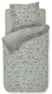 Produktbild von Pip Studio Perkal-Bettwäsche-Garnitur Zubieta Farbe Blue Größe 155x220+80x80 cm