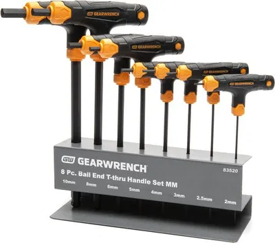 Produktbild von Gearwrench T-Griff Kugelkopf-Innensechskantschlüssel Set 8-tlg. 83520