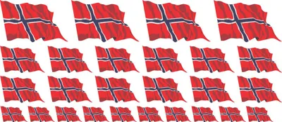 Produktbild von Mini Aufkleber Set - Pack wehend - 4x 51x31mm+ 12x 33x20mm + 10x 20x12mm- selbstklebender Sticker - Norwegen - Flagge / Banner / Standarte fürs Auto, Büro, zu Hause und die Schule - Set of 26
