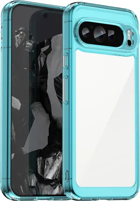 Image de Étui pour Google Pixel 9 Pro transparent, antichoc étui de protection en silicone TPU Bleu clair