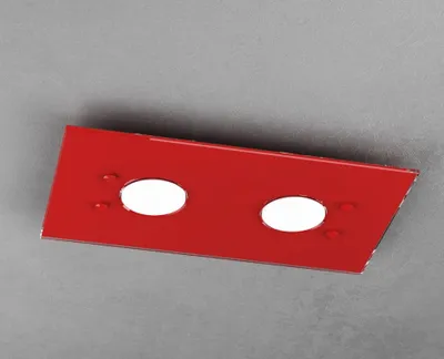 Produktbild von Toplight 2-flammige rechteckige Deckenleuchte Path mit GX53-Fassung, rote Struktur, modernes Design 40x20x3cm