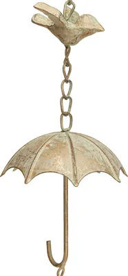 Produktbild von Vintage Metall Windspiel Deko Schirm Glocke Gartendeko 70cm
