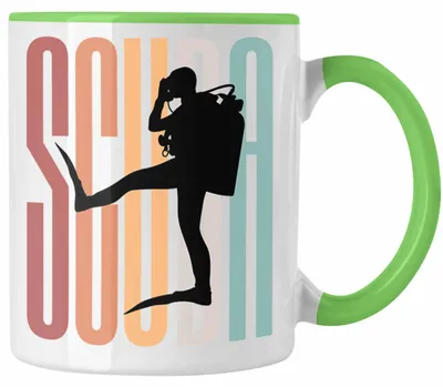 Produktbild von Taucher Tasse Geschenk Scuba Diving Geschenkidee für Taucher Grafik (Grün)