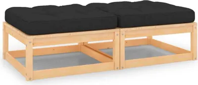 Produktbild von Maison Exclusive - Garten-Fußhocker mit Kissen 2 Stk. Massivholz Kiefer