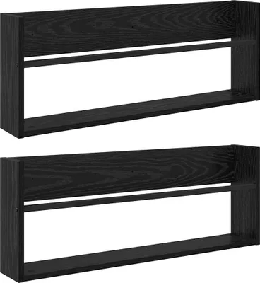 Obrázok produktu pre Regál na časopisy s poličkou 2 pcs Čierny dub 80 x 12 x 30 cm