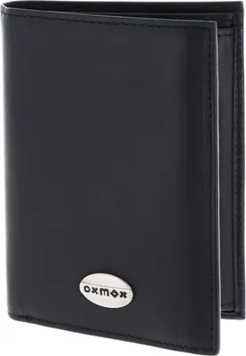 Image de oxmox Cuir porte-monnaie Leather Kombibörse Pure Metal Round Black noir
