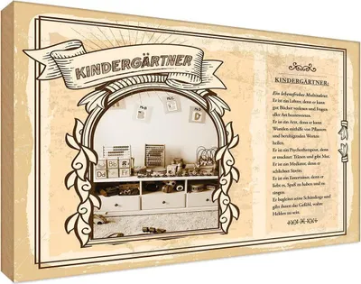 Produktbild von vianmo Holzschild 12x18 cm Kindergärtner Beruf Arbeit