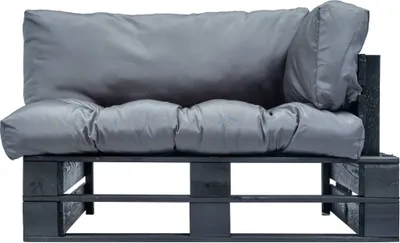Produktbild von vidaXL Outdoor-Sofa Paletten mit Kissen in Grau Kiefernholz