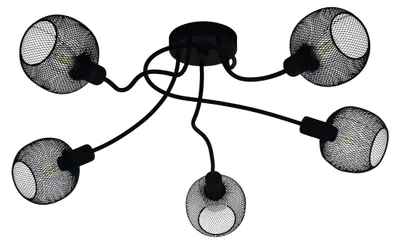 Immagine prodotto di Plafoniera Moderna Wrington 1 5 Luci Acciaio Nero