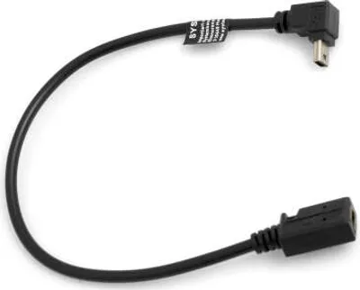Produktbild von SYSTEM-S Mini USB (male) 90° Grad abwärts Winkel Kabel auf Mini USB (female) Adapter Kabel 27 cm