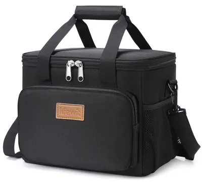 Isolierte Lunchtasche 9 L, schwarz, für Arbeit, Picknick & Strand