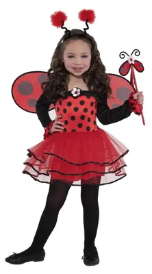 Mädchen Ballerina Marienkäfer Kostüm, 4-6 Jahre, Rot