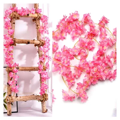 Produktbild von 3 Stück Künstliche Kirschblüten Girlande, 5,4m Rosa Blumengirlande für Hochzeit, Party, Frühling & Hausdeko, Hängende Kunstblumen Ranke für Wohnzimmer