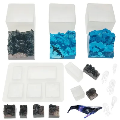 Immagine prodotto di Stampi in silicone per resina, set da 6, stampi per decorazioni con inserti
