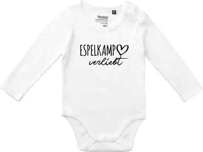 Produktbild von Huuraa Baby Body Espelkamp verliebt 62 White  Baumwolle Fairtrade Langarmbody Geschenkidee