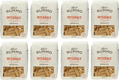 Produktbild von 8er-Pack Rummo Pasta Integrale Rigatoni N°50,Vollkornnudeln Nudeln Vollkorn Italienische Pasta 500g