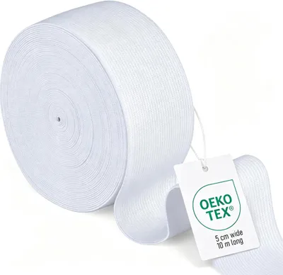 Elastikband weiß 50 mm x 10 m zum Nähen und Basteln