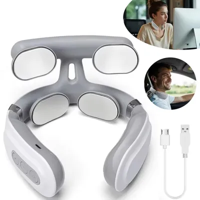 Produktbild von Nackenmassagegerät mit 4-Kopf Design, Elektrisch Beheiztes Nacken- und Schulter Schmerzlinderung für Zuhause, Büro und Reisen
