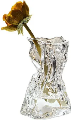 Produktbild von Gefaltete Glasvase, Hydrokultur & Trockenblumen-Vase für Wohnzimmer & Esstisch