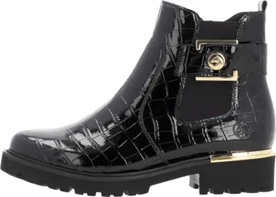 Produktbild von Remonte Damen Stiefelette Chelsea Boot Mit Kunstlack & Glamour-Effekt D8684, Größe:40 EU, Farbe:Schwarz