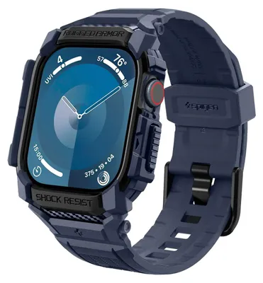 Obrázok produktu pre Spigen Rugged Armor Pro, Puzdro + remienok, Smartwatch, Námorná, Apple, Apple Watch 10 (46mm), Termoplastický polyuretán (TPU)