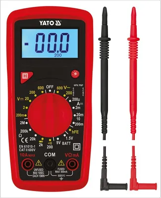 Zdjęcie produktu dla Yato YT-73081, Multimetr cyfrowy, Multimetr ręczny, 0 - 600 V, 0 - 600 V, 0 - 10 A, 0 - 2000000 Ω