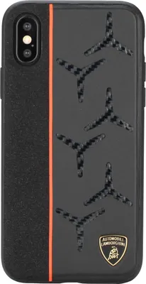 Immagine prodotto di Custodia Lamborghini per Apple iPhone Xs Max Alcantara Arancione - Vera Pelle
