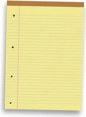 Produktbild von Pigna 0514394RM, Einfarbig, Gelb, A4, 50 Blätter, 80 g/m², Liniertes Papier