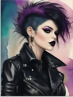 Produktbild von ARTland Glasbild Punk Woman Größe: 45x60 cm