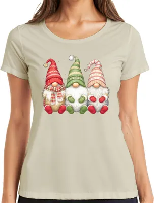 Produktbild von Weihnachtswichtel niedliche Gnome skandinavisch winterlich Motiv Damen T-Shirt, Natur, XL
