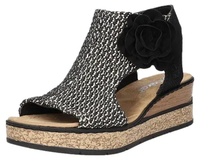Produktbild von Rieker Damen-Sandalette Schwarz-Braun, Farbe:schwarz, EU Größe:40