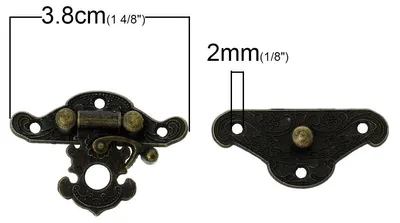 Produktbild von 1 Schloss für Boxen uvm., 38x29mm, antikmessing