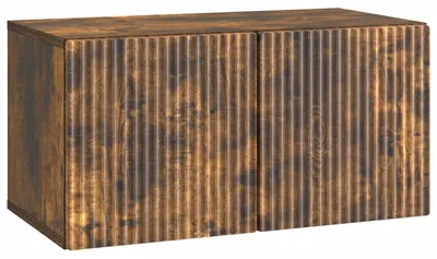 Image de Meuble TV mural vidaXL en chêne fumé 59,5 x 31 x 30 cm
