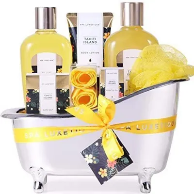 Produktbild von Spa Geschenkset für Frauen 8-teilig Tahiti Insel Badeset mit ätherischem Öl