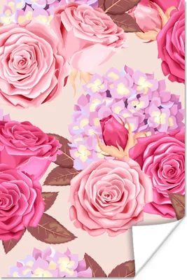 Produktbild von MuchoWow® Poster Rosen - Natur - Blumen 120x180 cm - Kunstposter