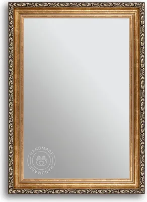 A rectangular mirror with an ornate, antique-style frame.