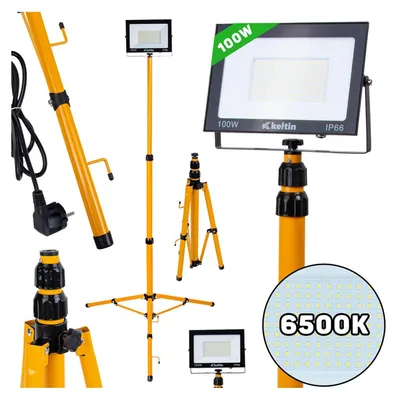Obrázok produktu pre LED reflektor 100W, 6500K, s nastaviteľným statívom